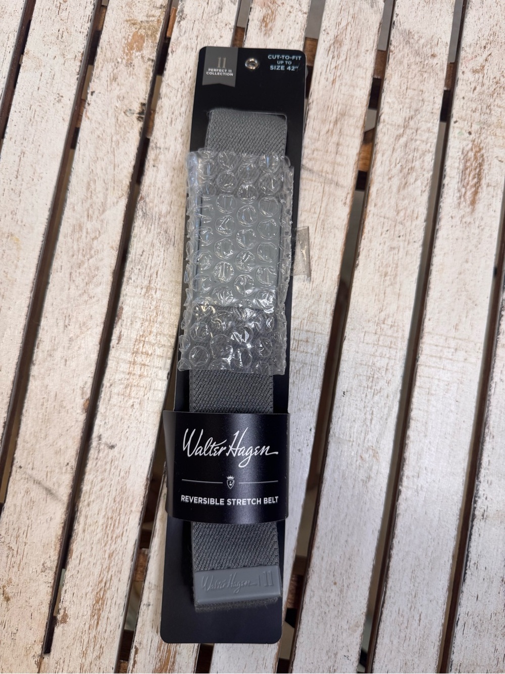 Walter Hagen Gray Stretch Belt with Matching Buckle